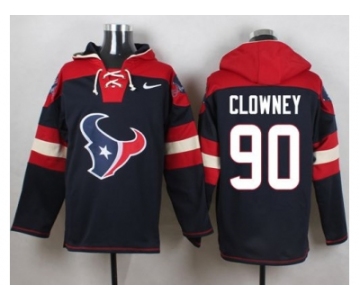 Nike Houston Texans #90 Jadeveon Clowney Blue Player Pullover Hoodie