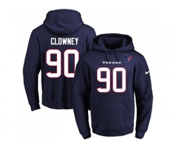 Nike Houston Texans #90 Jadeveon Clowney Navy Blue Name & Number Pullover NFL Hoodie