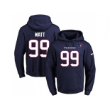 Nike Houston Texans #99 J.J. Watt Navy Blue Name & Number Pullover NFL Hoodie