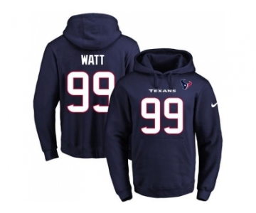 Nike Houston Texans #99 J.J. Watt Navy Blue Name & Number Pullover NFL Hoodie