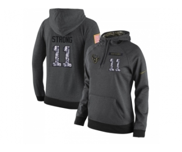 NFL Women's Nike Houston Texans #11 Jaelen Strong Stitched Black Anthracite Salute to Service Player Performance Hoodie