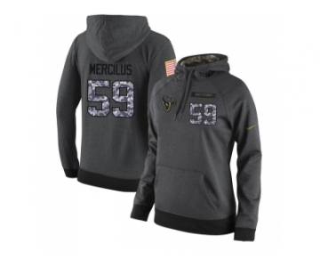 NFL Women's Nike Houston Texans #59 Whitney Mercilus Stitched Black Anthracite Salute to Service Player Performance Hoodie