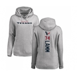 NFL Women's Nike Houston Texans #74 Kendall Lamm Ash Backer Pullover Hoodie