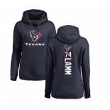 NFL Women's Nike Houston Texans #74 Kendall Lamm Navy Blue Backer Pullover Hoodie