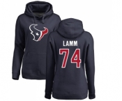 NFL Women's Nike Houston Texans #74 Kendall Lamm Navy Blue Name & Number Logo Pullover Hoodie