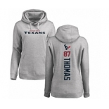 NFL Women's Nike Houston Texans #87 Demaryius Thomas Ash Backer Pullover Hoodie