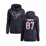 NFL Women's Nike Houston Texans #87 Demaryius Thomas Navy Blue Name & Number Logo Pullover Hoodie