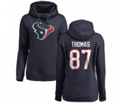 NFL Women's Nike Houston Texans #87 Demaryius Thomas Navy Blue Name & Number Logo Pullover Hoodie