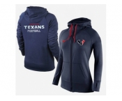 Women Nike Houston Texans Full-Zip Performance Hoodie Dark Blue