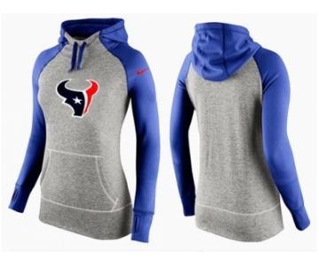 Women Nike Houston Texans Performance Hoodie Grey & Blue