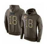 Football Men's Washington Redskins #18 Trey Quinn Green Salute To Service Pullover Hoodie