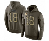 Football Men's Washington Redskins #18 Trey Quinn Green Salute To Service Pullover Hoodie