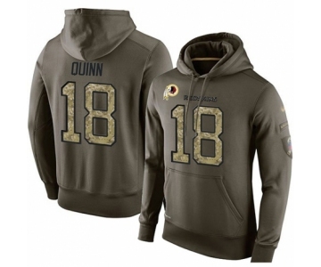 Football Men's Washington Redskins #18 Trey Quinn Green Salute To Service Pullover Hoodie