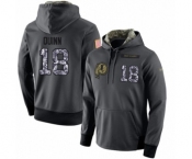 Football Men's Washington Redskins #18 Trey Quinn Stitched Black Anthracite Salute to Service Player Performance Hoodie