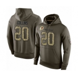 Football Men's Washington Redskins #20 Landon Collins Green Salute To Service Pullover Hoodie