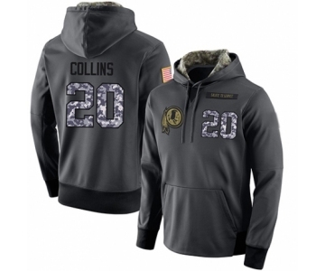 Football Men's Washington Redskins #20 Landon Collins Stitched Black Anthracite Salute to Service Player Performance Hoodie