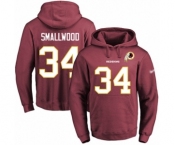 Football Men's Washington Redskins #34 Wendell Smallwood Red Name & Number Pullover Hoodie