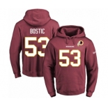 Football Men's Washington Redskins #53 Jon Bostic Red Name & Number Pullover Hoodie