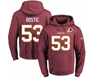 Football Men's Washington Redskins #53 Jon Bostic Red Name & Number Pullover Hoodie