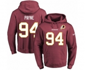 Football Men's Washington Redskins #94 Da'Ron Payne Burgundy Red Name & Number Pullover Hoodie