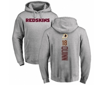 Football Washington Redskins #18 Trey Quinn Ash Backer Pullover Hoodie