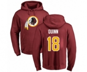 Football Washington Redskins #18 Trey Quinn Maroon Name & Number Logo Pullover Hoodie