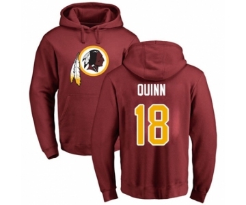 Football Washington Redskins #18 Trey Quinn Maroon Name & Number Logo Pullover Hoodie