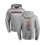 Football Washington Redskins #20 Landon Collins Ash Backer Pullover Hoodie