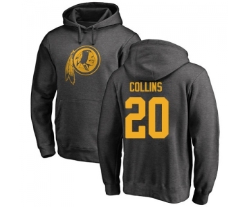 Football Washington Redskins #20 Landon Collins Ash One Color Pullover Hoodie