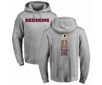 Football Washington Redskins #23 Bryce Love Ash Backer Pullover Hoodie