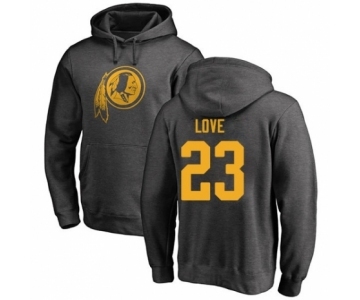 Football Washington Redskins #23 Bryce Love Ash One Color Pullover Hoodie