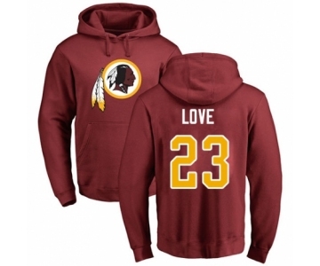 Football Washington Redskins #23 Bryce Love Maroon Name & Number Logo Pullover Hoodie