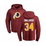 Football Washington Redskins #34 Wendell Smallwood Maroon Name & Number Logo Pullover Hoodie