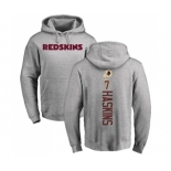 Football Washington Redskins #7 Dwayne Haskins Ash Backer Pullover Hoodie