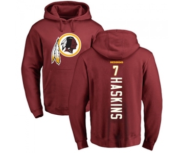 Football Washington Redskins #7 Dwayne Haskins Maroon Backer Pullover Hoodie