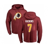 Football Washington Redskins #7 Dwayne Haskins Maroon Name & Number Logo Pullover Hoodie