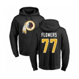 Football Washington Redskins #77 Ereck Flowers Black Name & Number Logo Pullover Hoodie