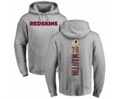 Football Washington Redskins #78 Wes Martin Ash Backer Pullover Hoodie