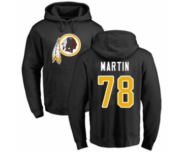 Football Washington Redskins #78 Wes Martin Black Name & Number Logo Pullover Hoodie