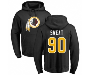 Football Washington Redskins #90 Montez Sweat Black Name & Number Logo Pullover Hoodie