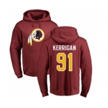 Football Washington Redskins #91 Ryan Kerrigan Maroon Name & Number Logo Pullover Hoodie