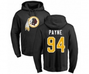 Football Washington Redskins #94 Da'Ron Payne Black Name & Number Logo Pullover Hoodie