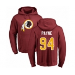 Football Washington Redskins #94 Da'Ron Payne Maroon Name & Number Logo Pullover Hoodie