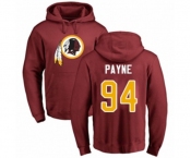 Football Washington Redskins #94 Da'Ron Payne Maroon Name & Number Logo Pullover Hoodie