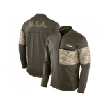 Men Washington Redskins Nike Olive Salute to Service Sideline Hybrid Half-Zip Pullover Jacket