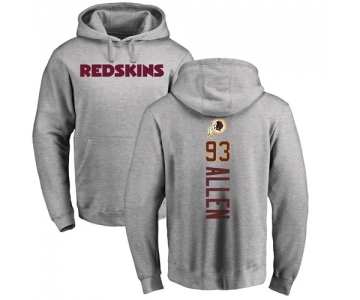 NFL Nike Washington Redskins #93 Jonathan Allen Ash Backer Pullover Hoodie