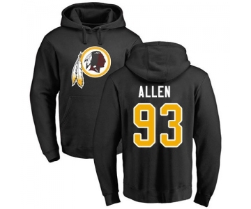 NFL Nike Washington Redskins #93 Jonathan Allen Black Name & Number Logo Pullover Hoodie