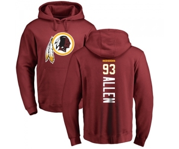 NFL Nike Washington Redskins #93 Jonathan Allen Maroon Backer Pullover Hoodie