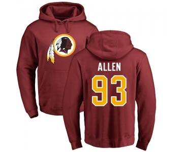 NFL Nike Washington Redskins #93 Jonathan Allen Maroon Name & Number Logo Pullover Hoodie