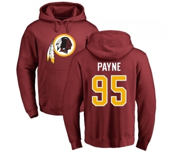 NFL Nike Washington Redskins #95 Da'Ron Payne Maroon Name & Number Logo Pullover Hoodie